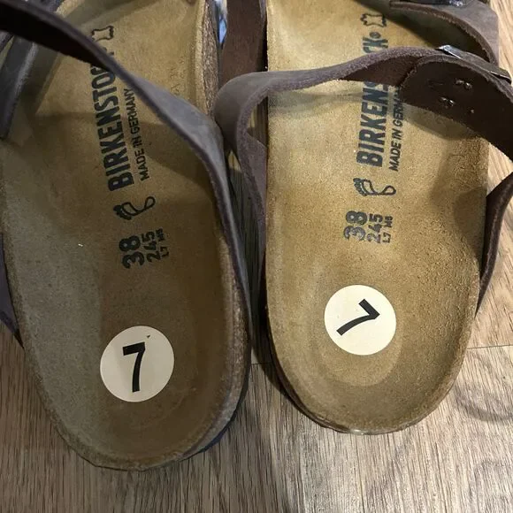 Birkenstock Yara brown leather ankle strap sandals shoes women’s eur 38 new - Picture 5 of 6